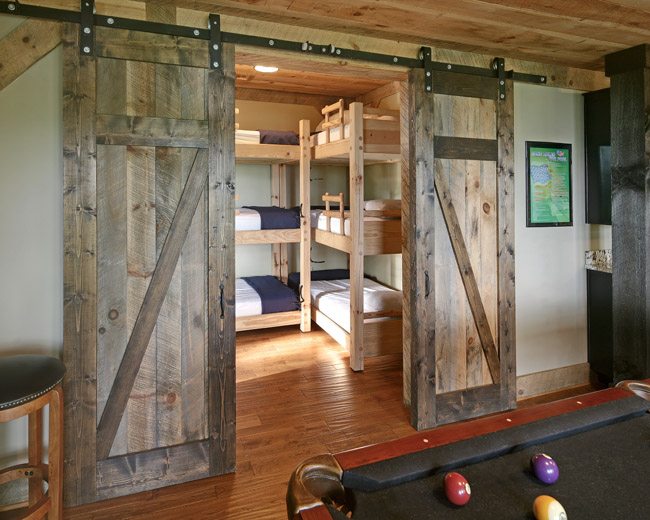 triple-stacked bunk beds