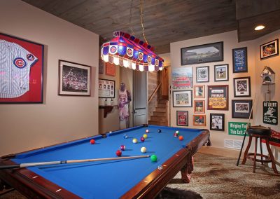 Sports memorabilia fill this pool room, Big Canoe, Georgia