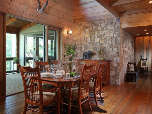 Stone wall in dining room, Big Canoe, Georgia