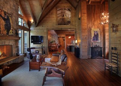 Mountain Laural detail in loft overlook, Big Canoe, Georgia