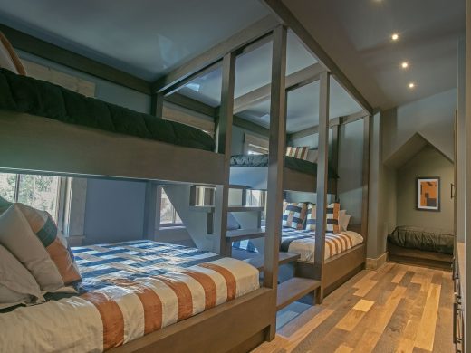 Blue Mist Custom Home The built-in bunks provide a comfortable respite for a full house in Blairsville Georgia