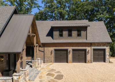 Blue Mist Custom Home Three car garage connected to custom home in Blairsville Georgia