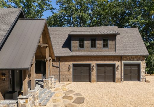 Blue Mist Custom Home Three car garage connected to custom home in Blairsville Georgia