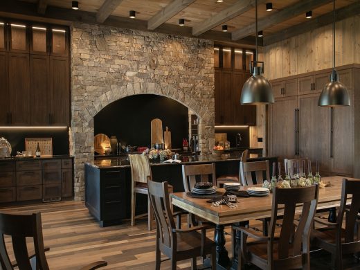 Blue Mist Custom Home Kitchen and Dining room of Custom Home in Blairsville Georgia