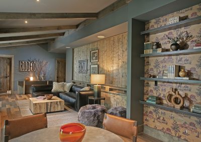 Blue Mist Custom Home Lounge and Garage of a Custom Home in Blairsville Georgia.