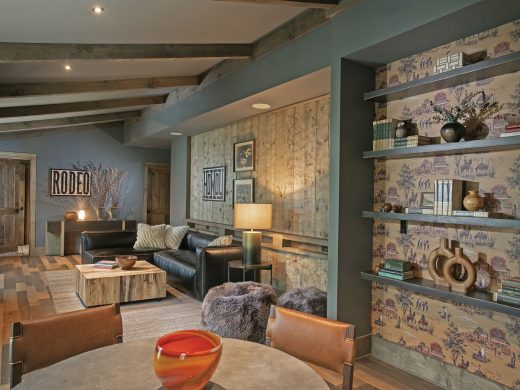 Blue Mist Custom Home Lounge and Garage of a Custom Home in Blairsville Georgia.