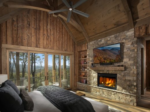 Blue Mist Custom Home Master Bedroom of a Custom Home in Jasper Georgia.