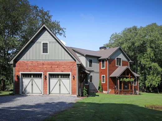 Two car garage of custom home in Blue Ridge GA
