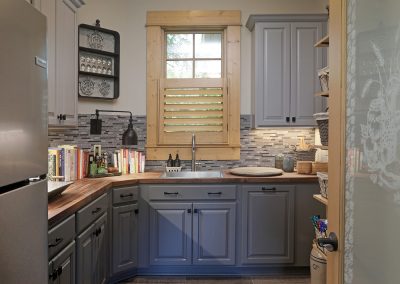 Immediately behind the kitchen, this pantry works as a secondary prep kitchen. Blue Ridge, Georgia