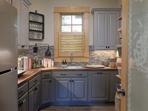 Immediately behind the kitchen, this pantry works as a secondary prep kitchen. Blue Ridge, Georgia