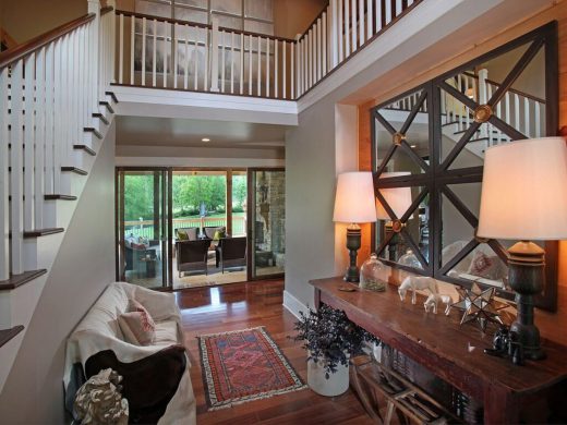 The entry hall provides a view to the pasture beyond, Hiawassee, Georgia