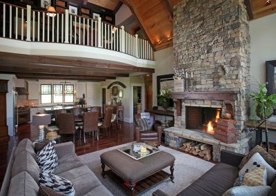 Radiused loft overlooks the great room, Hiawassee, Georgia