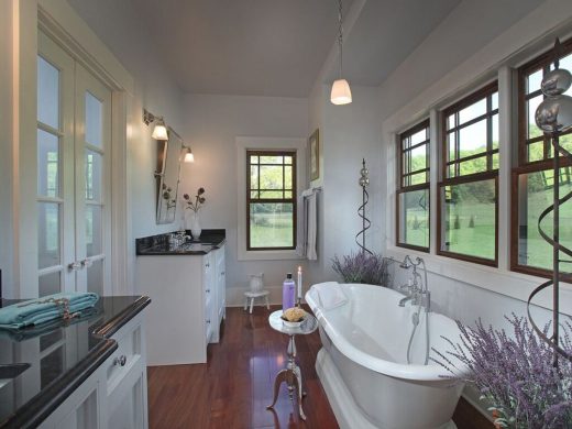 Separate vanities provide balance, Hiawassee, Georgia
